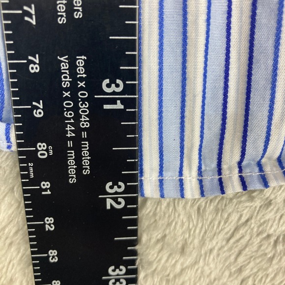 Calvin Klein Men's XL Blue White Stripe Button Down Dress Shirt 100% Cotton - Picture 5 of 9